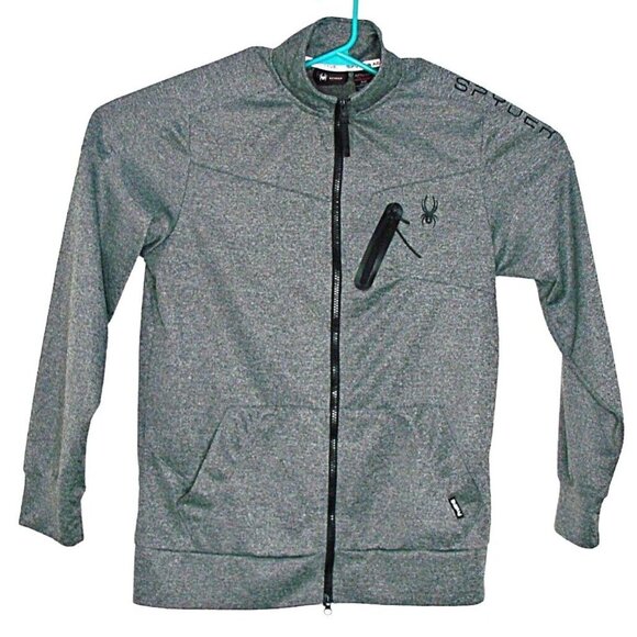 Spyder Active ProW-B Mens Jacket Gray Fill Zip Athletic Sportswear Active Size M